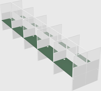 Shared rectangular cubicle