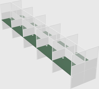 Shared rectangular cubicle