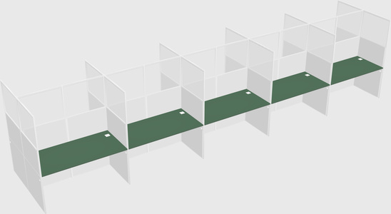 Shared rectangular cubicle