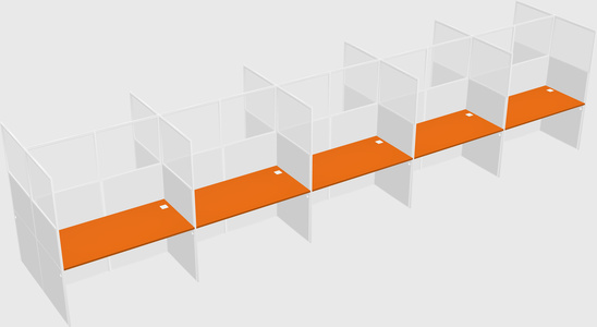 Shared rectangular cubicle