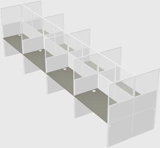 Shared rectangular cubicle