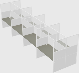 Shared rectangular cubicle