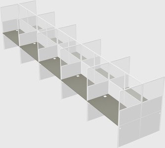 Shared rectangular cubicle