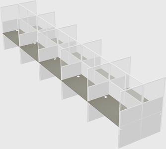 Shared rectangular cubicle