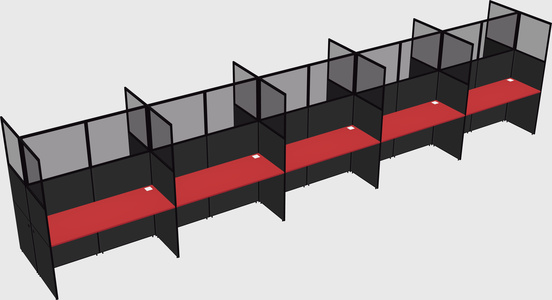 Shared rectangular cubicle