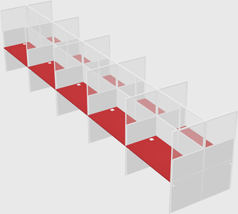 Shared rectangular cubicle