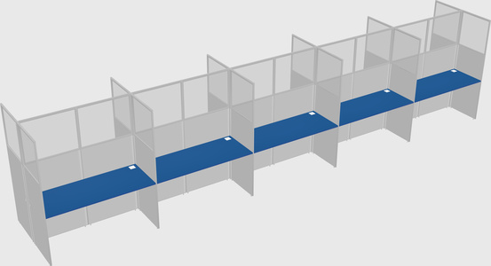 Shared rectangular cubicle
