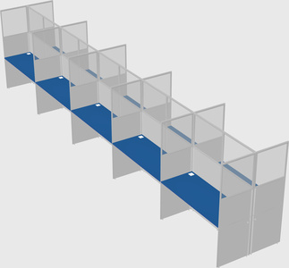 Shared rectangular cubicle