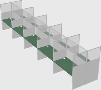 Shared rectangular cubicle