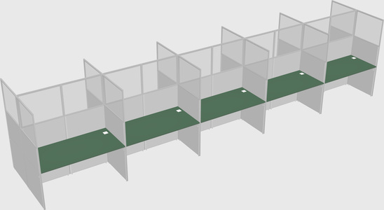 Shared rectangular cubicle