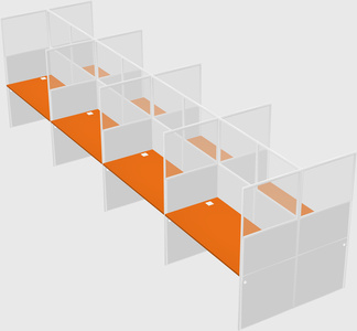 Shared rectangular cubicle