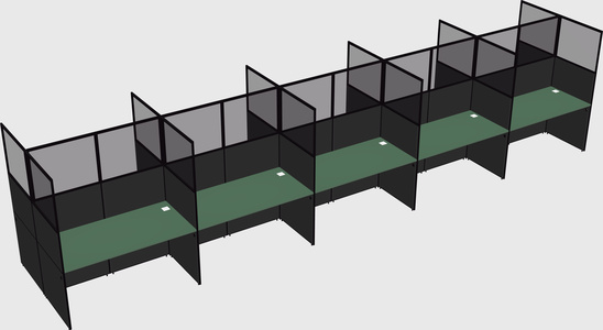 Shared rectangular cubicle