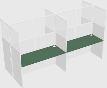 Shared rectangular cubicle