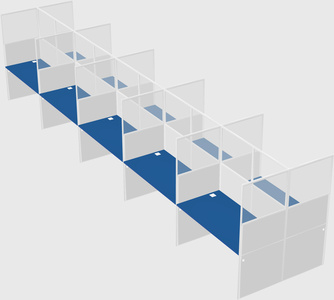 Shared rectangular cubicle