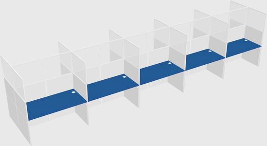 Shared rectangular cubicle