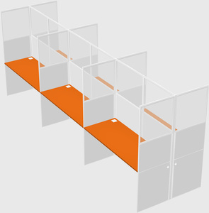 Shared rectangular cubicle
