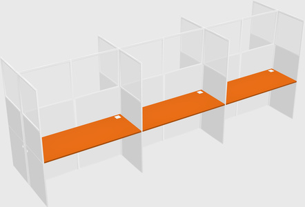 Shared rectangular cubicle