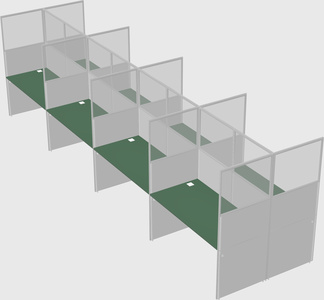 Shared rectangular cubicle