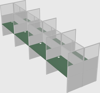Shared rectangular cubicle