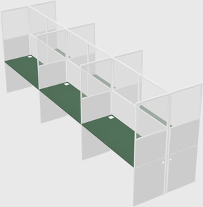 Shared rectangular cubicle