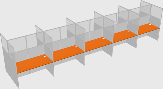 Shared rectangular cubicle