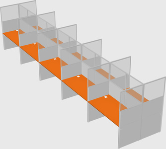 Shared rectangular cubicle