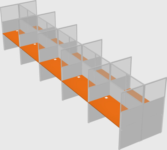 Shared rectangular cubicle
