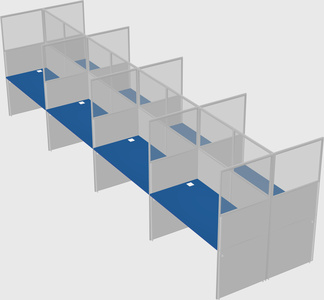 Shared rectangular cubicle
