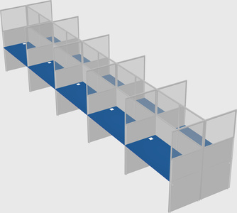 Shared rectangular cubicle