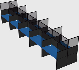 Shared rectangular cubicle