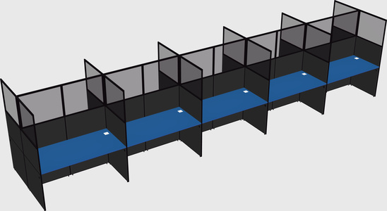 Shared rectangular cubicle
