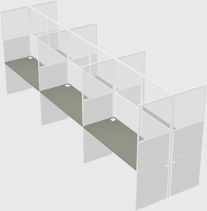Shared rectangular cubicle