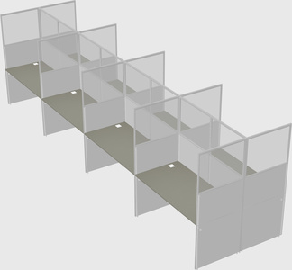 Shared rectangular cubicle