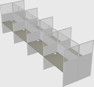 Shared rectangular cubicle