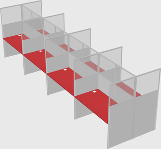 Shared rectangular cubicle