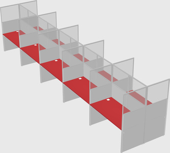 Shared rectangular cubicle