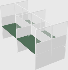 Shared rectangular cubicle