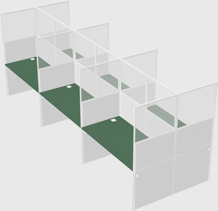 Shared rectangular cubicle