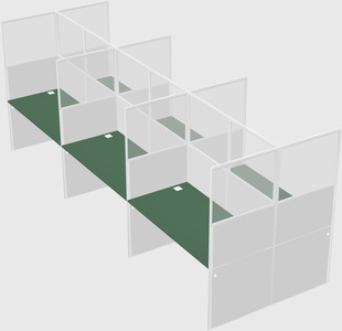Shared rectangular cubicle