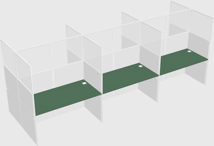 Shared rectangular cubicle