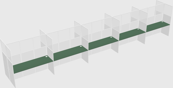 Shared rectangular cubicle