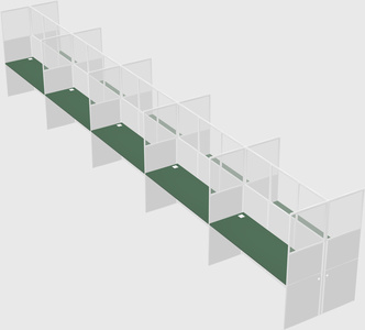 Shared rectangular cubicle