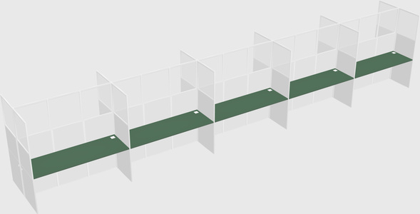 Shared rectangular cubicle