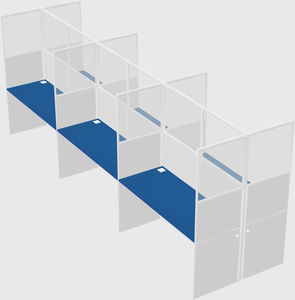Shared rectangular cubicle