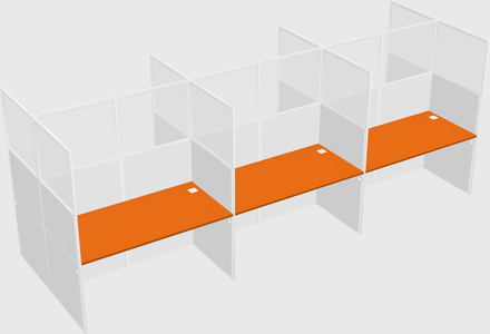 Shared rectangular cubicle