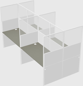 Shared rectangular cubicle