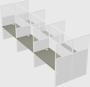 Shared rectangular cubicle