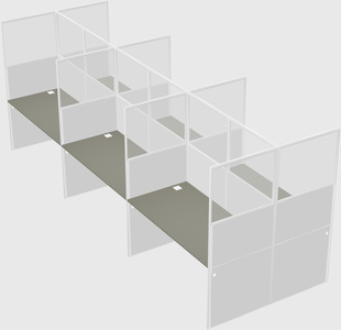 Shared rectangular cubicle