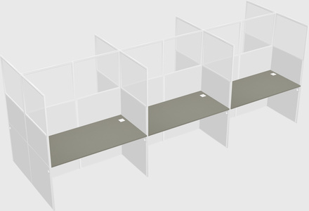 Shared rectangular cubicle