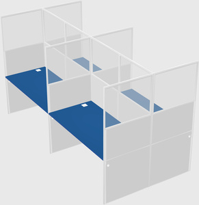 Shared rectangular cubicle